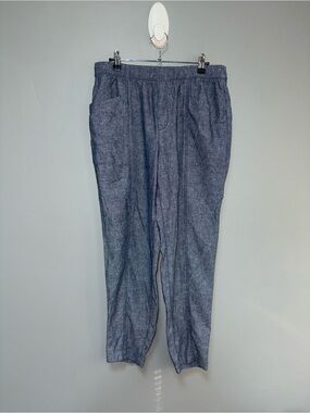 Old Navy Women’s Denim Blue Drawstring Tapered Ankle Elastic Waste Pants Size S